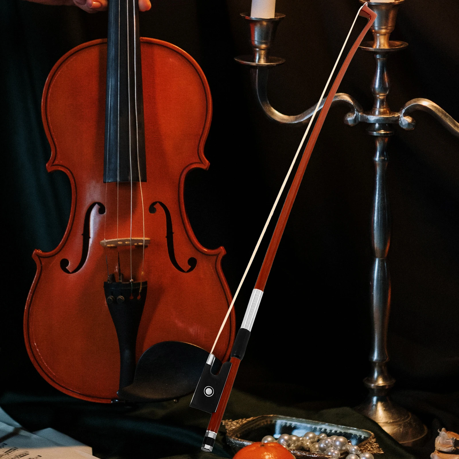 

Violin Bow 1 4 Size Horse Hair Fiddle Accessories Practical Musical Instrument Parts Wooden Beginner Professional Straight