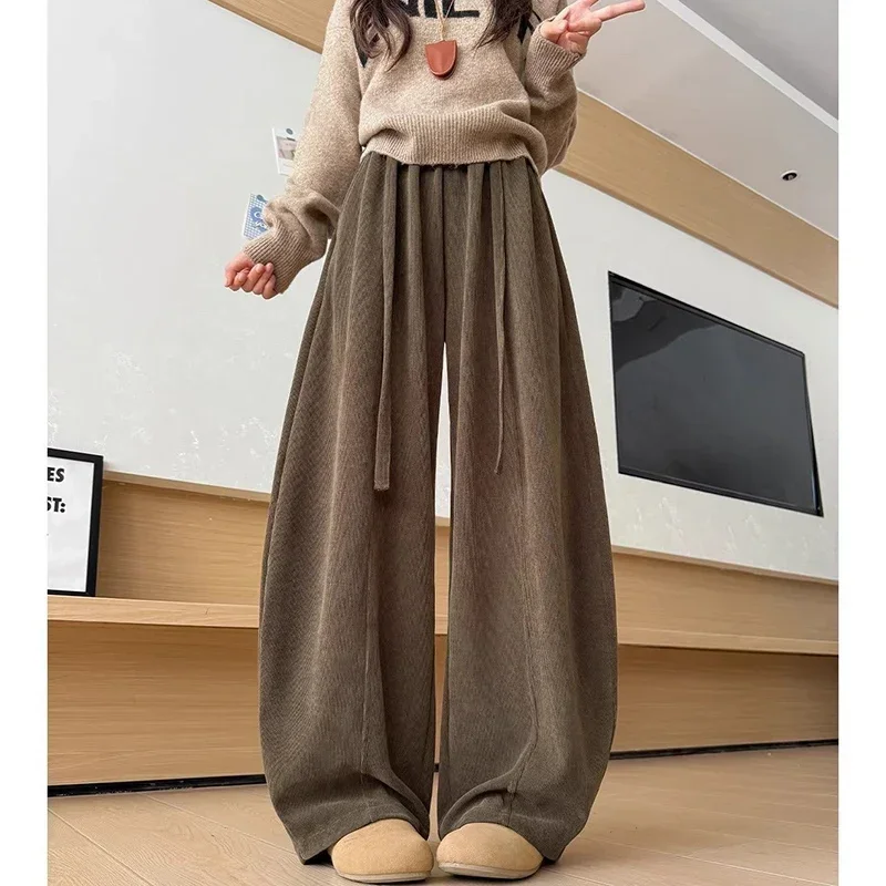 2025 カジュアルデイリー スウェットパンツ レディース 無地 バギーパンツ ホットセール ガールズ ストレートレッグパンツ 韓国ファッション レディース ハイウエストパンツ