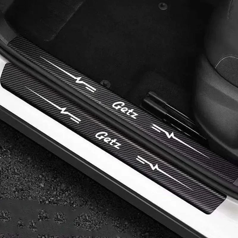 Car Door Sill Scuff Plate Trunk Bumper Guard Sticker For Hyundai GETZ Logo Anti Scratch Protective Trim Exterior Accessories