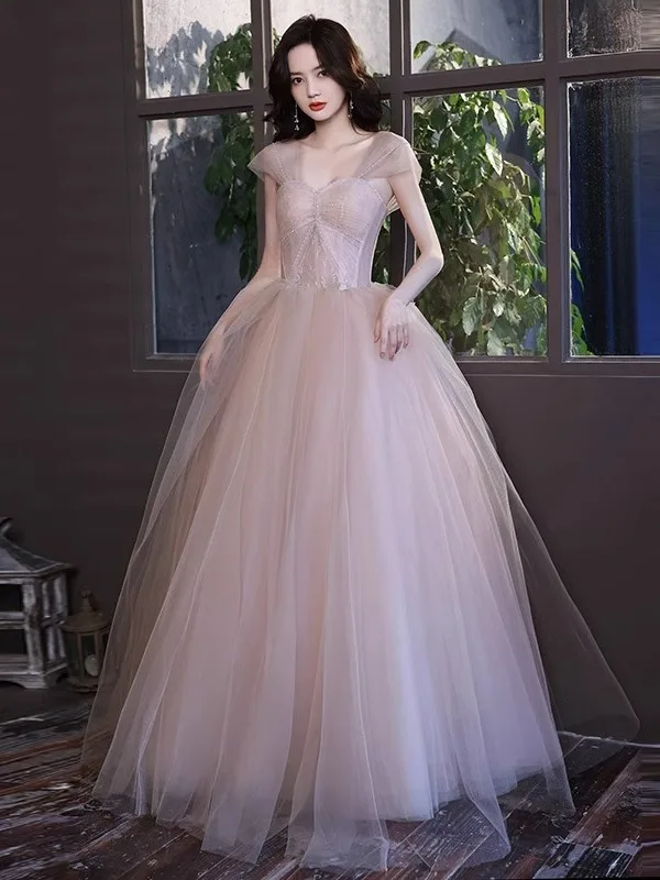 

Ele Adult Birthday Par Dr Women's Evening Gown 2025 New High-End Lightweight Korean Sle A-Line Skirt Long Sve