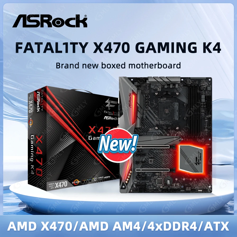 ASRock Fatal1ty X470 Gaming K4 X470 Motherboard Socket AM4 DDR4 64GB support AMD Ryze 5600 5700 1400 4600 2700 5300 cpu ATX new