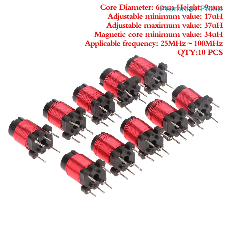 portable10pcs 50T 13uh-34uH Adjustable High-Frequency Ferrite Core Inductor Adjustable High Frequency Ferrite Core Coils