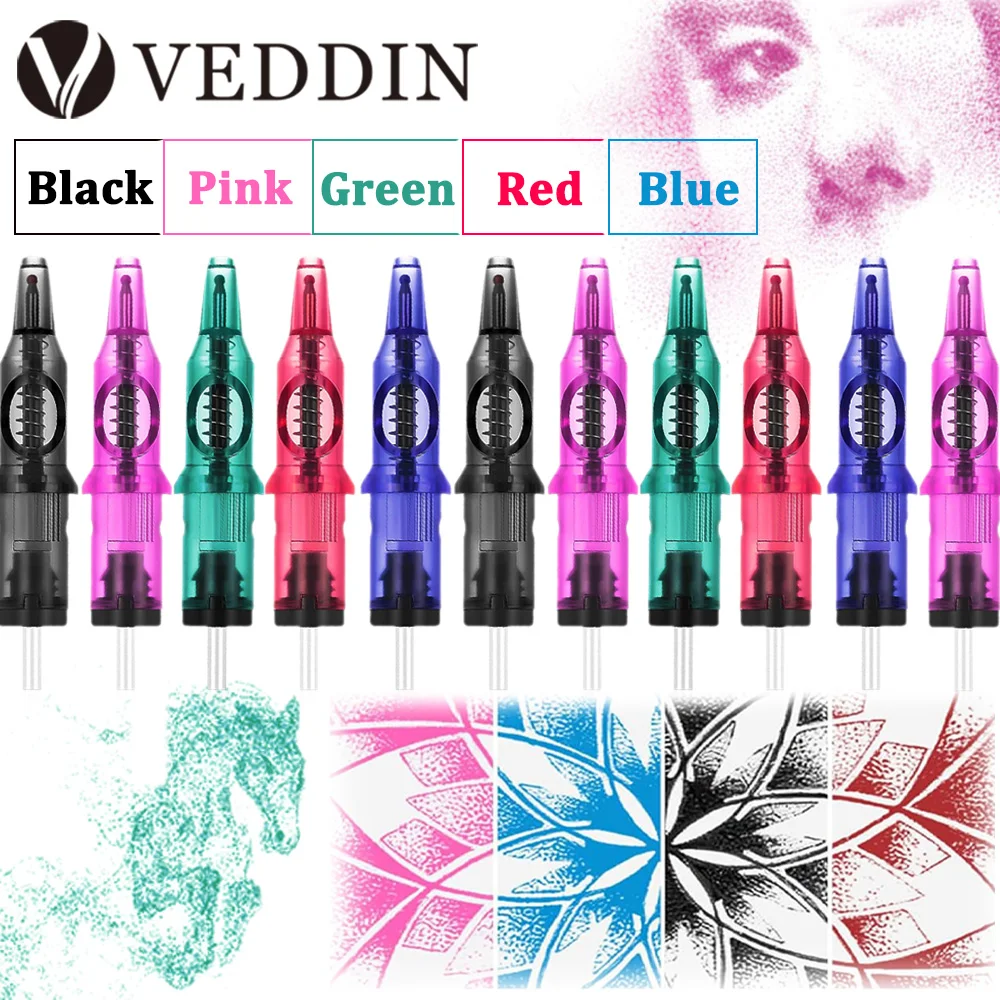 

Ballpoint Cartridge Tattoo Needles Black Red 5 Colors Tattoo Needle Beginner Designer Drawing Practice Tattoo Machine Supply