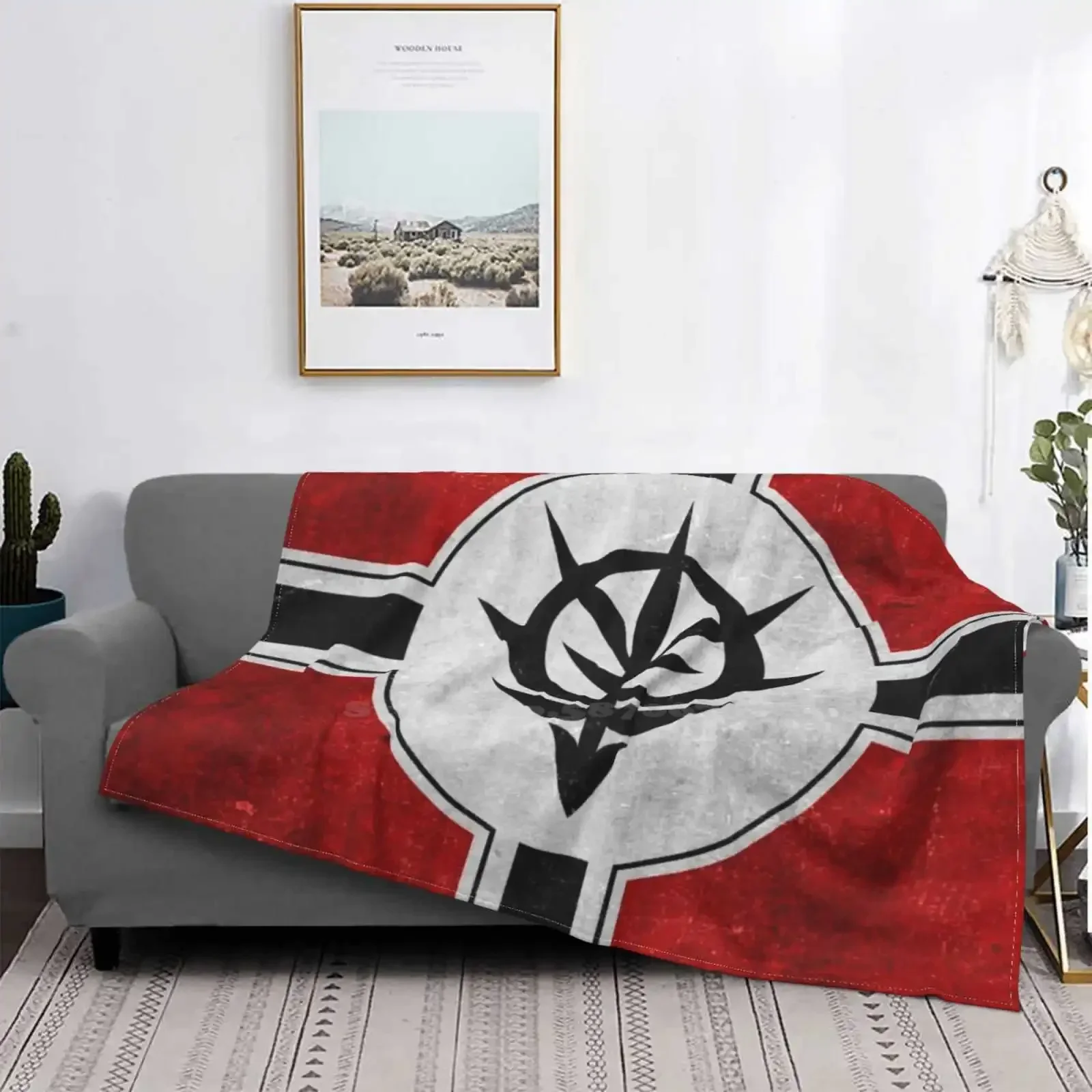 Zeon Flag Texture White Soft Warm Light Thin Blanket Scifi Science Fiction Robot Mecha Anime Manga Principality Of Zeon Side