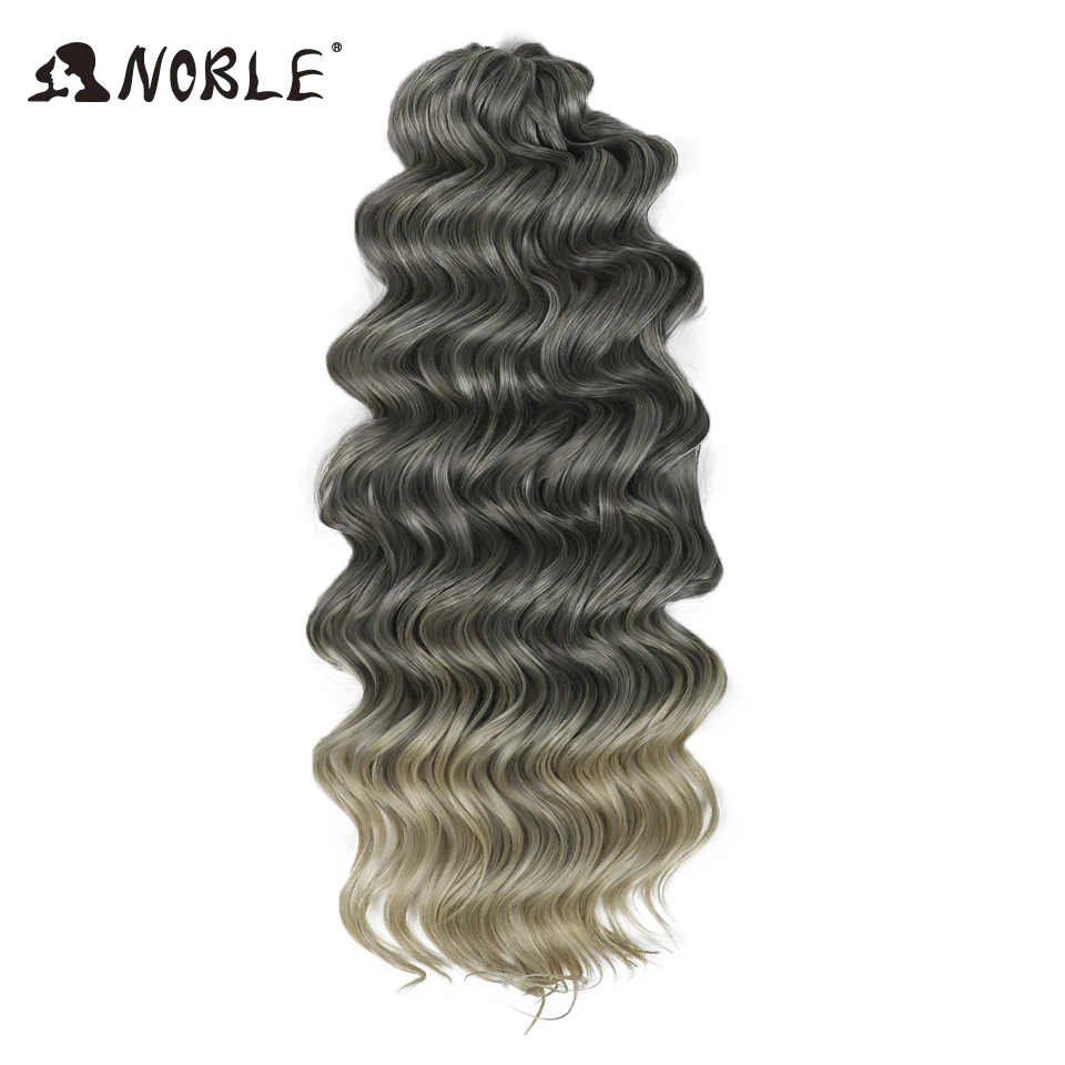 Noble Hair Twist Crochet Lockiges Haar 16“ Regenbogenfarben Tiefe Welle Flechthaar Ombre Blond Wasserwellen Flechthaarverlängerungen – Detail 30