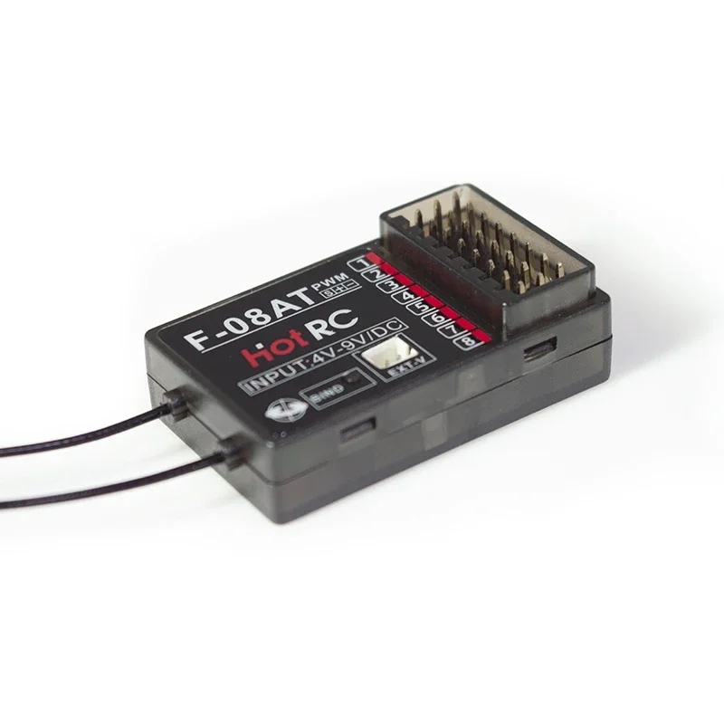 HOTRC F-08A/F-08AT 8 canais 8CH 2.4Ghz receptor giroscópio de retorno de tensão para CT-8A HT-8A transmissor RC carro barco tanque avião drone