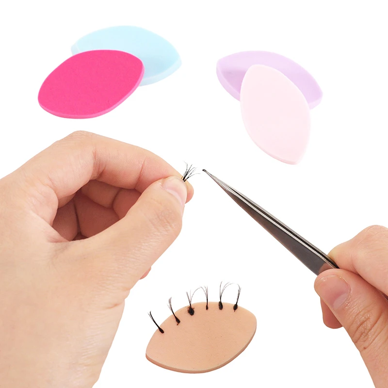 50/100 قطعة 2.5*4.5 سنتيمتر المهنية إسفنجة لينة كاذبة رمش منصات المبتدئين قابلة لإعادة الاستخدام ماكياج نفث التدريب رمش ملحقات أداة #4