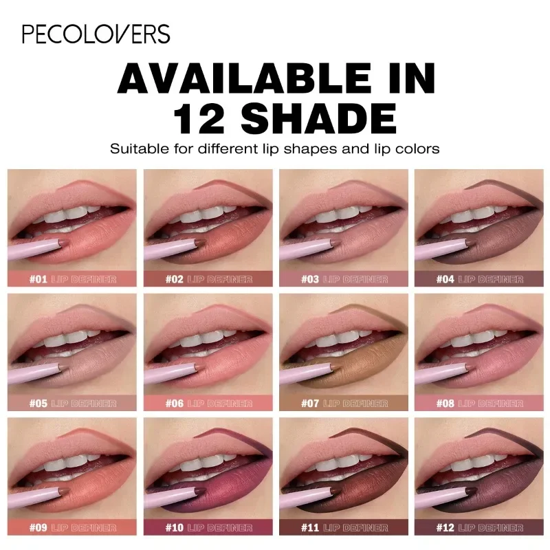 1PC Nude, Matte, เนื้อเรียบ, รูปทรงริมฝีปากสามมิติ, ปากกาลิปสติก Lip Liner, Lip Makeup