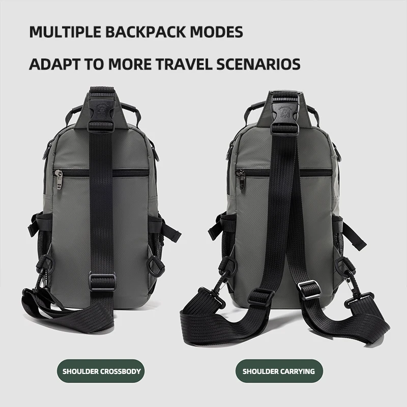 VOLUNTEER 9L Men's Sports Crossbody Bag Fashion Waterproof Cycling Running Chest Bag Men Casual Multifunctional Backpack 1875-02