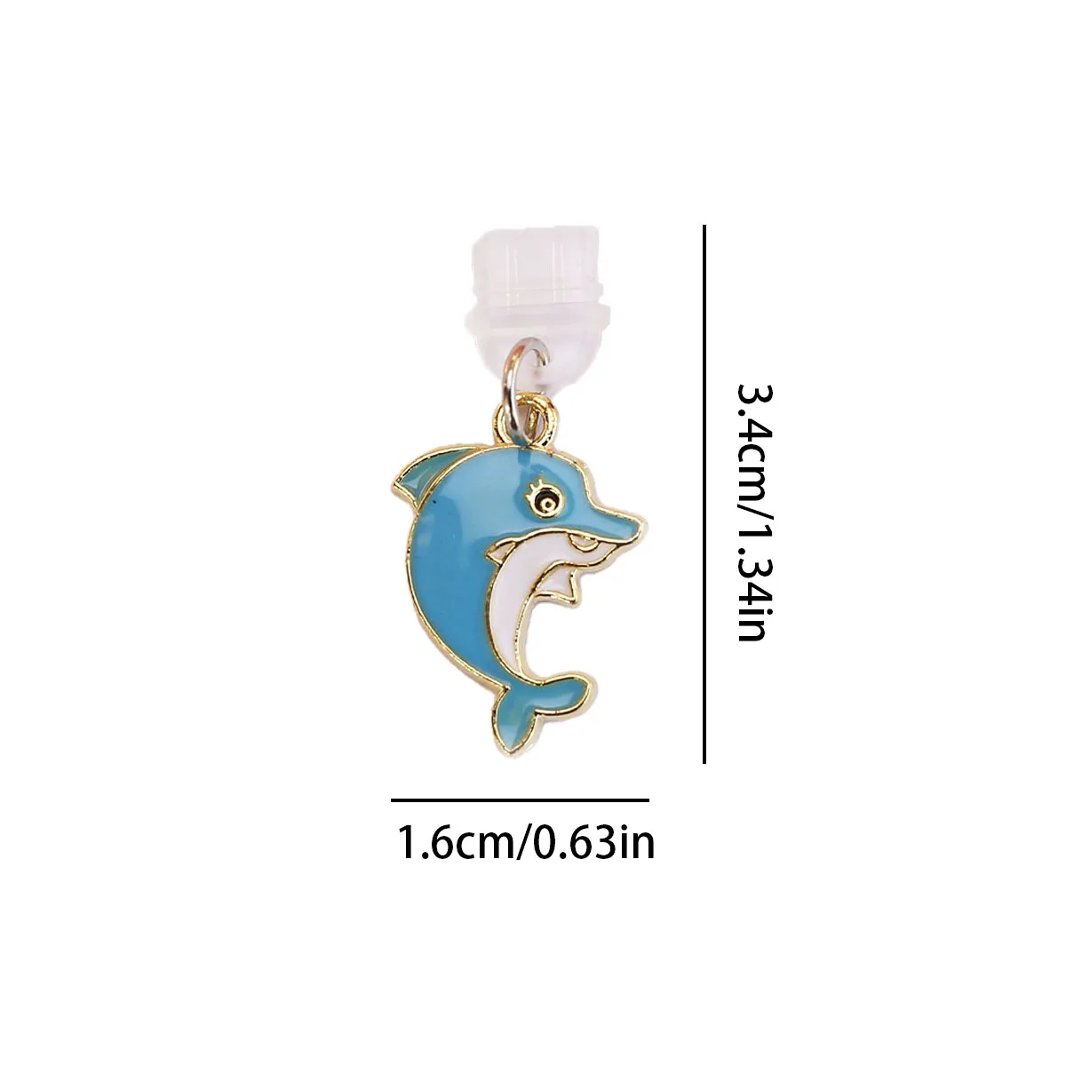 1 Stück Ocean Series Tiere Tropische Fische Haie Delfine Handy-Staubschutz-Anhänger Zubehör Dekoration für iPhone Typ-C – Detail 11