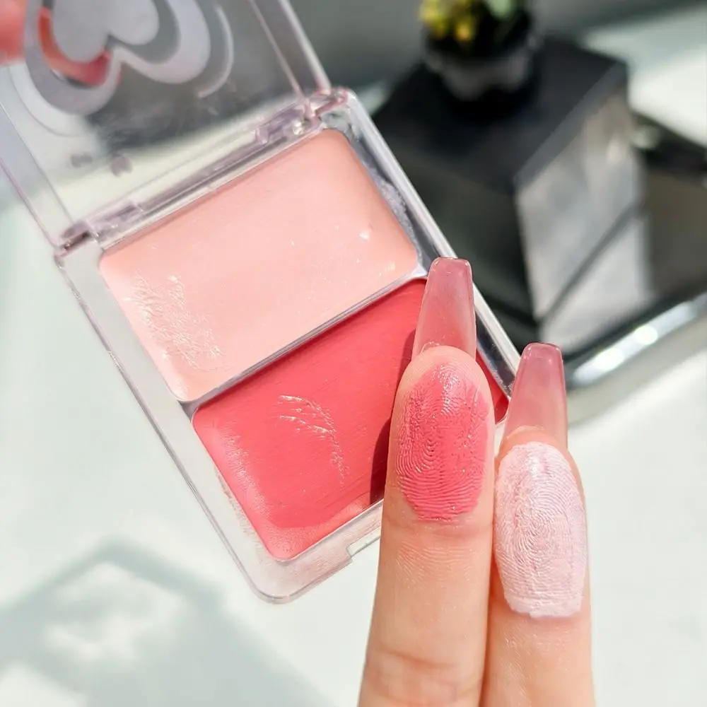 Nuevo Rubor para mejillas ligero con agua de 2 colores, maquillaje hidratante resistente al agua de alto brillo, colorete en crema de larga duración para Maquillaje facial