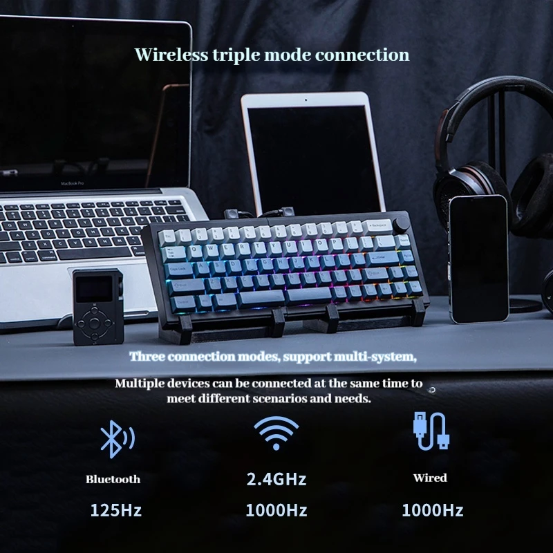 EPOMAKER SPLIT65 メカニカルキーボード トライモード ホットスワップ トップ構造 QMK/VIA ロング耐久性 RGB ラップトップ オフィス スプリットキーボード