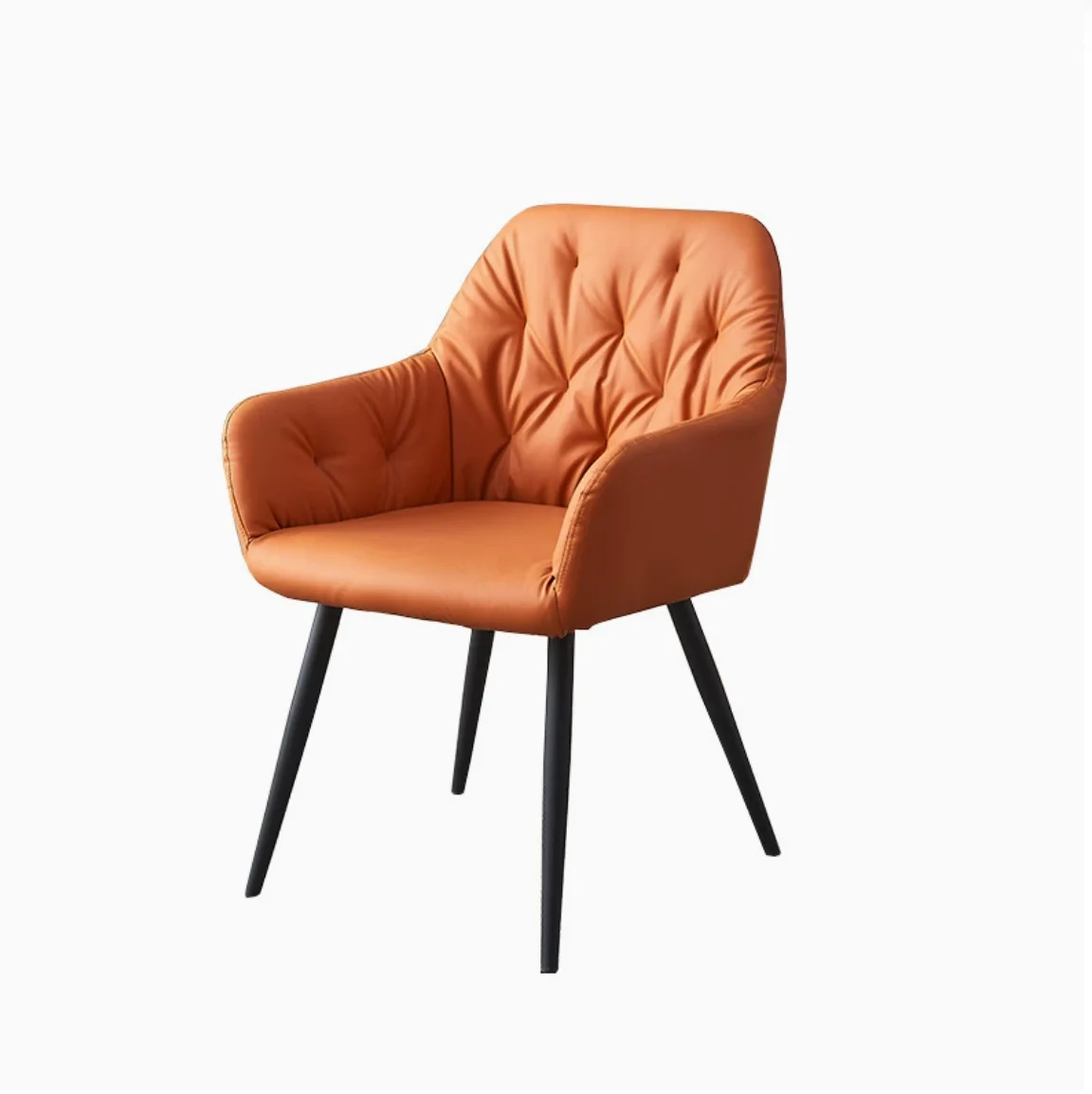 Nordic Luxury Modern Home Soft Package Armrest Dining Chair Coffee Chair Bedroom PU Leisure Backrest Makeup Chair Apartmentpromo