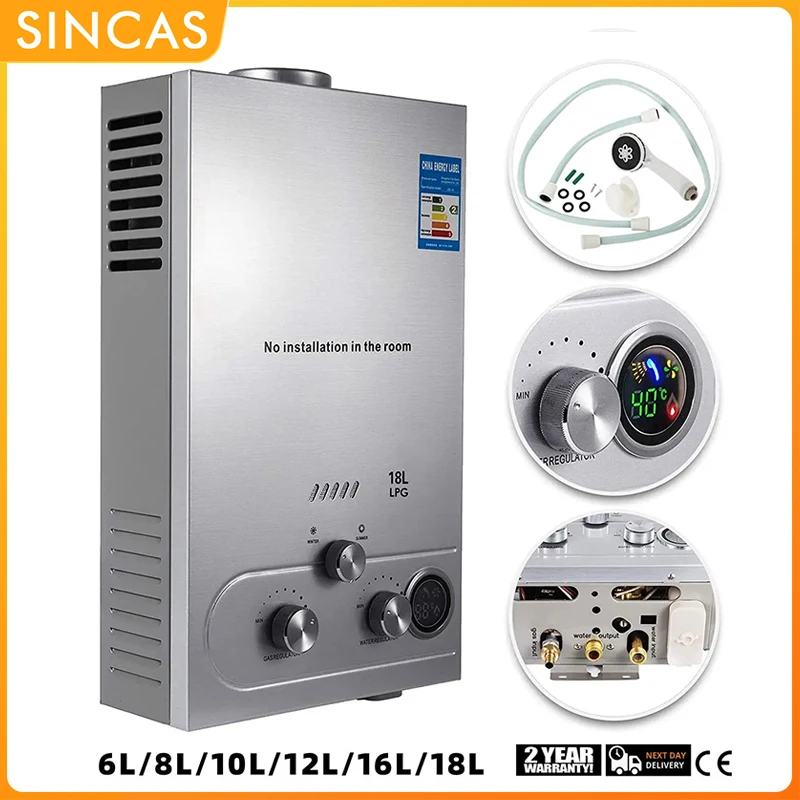 

Нагреватель газовый водонагреватель сжиженный нефтяной газ/природный газ пропан 8л/10л/12л/16/18л водонагреватель комплект водонагревателя для кемпинга с насадкой для душа