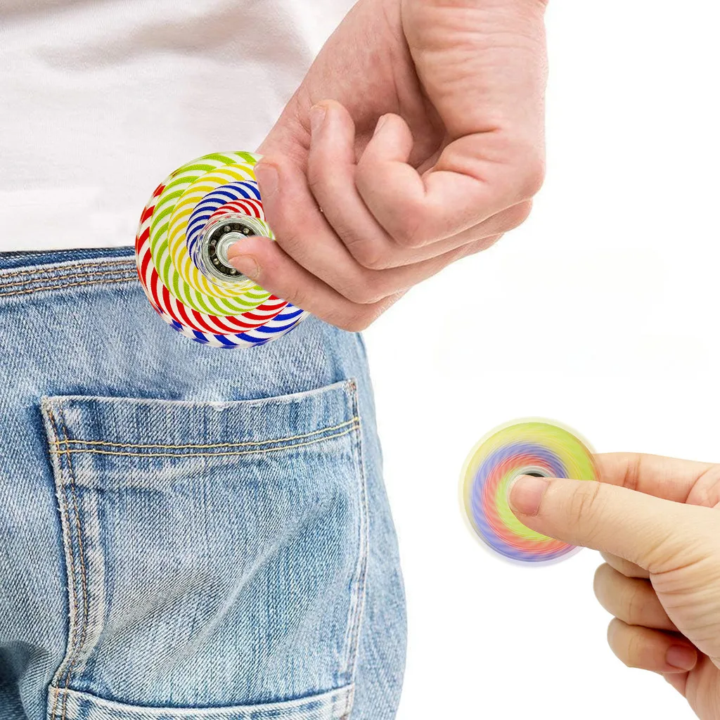 Mini giroscopio con punta delle dita, colore rotante, giocattoli da festa retrò per bambini, regalo di decompressione giroscopico rotante adatto ai bambini