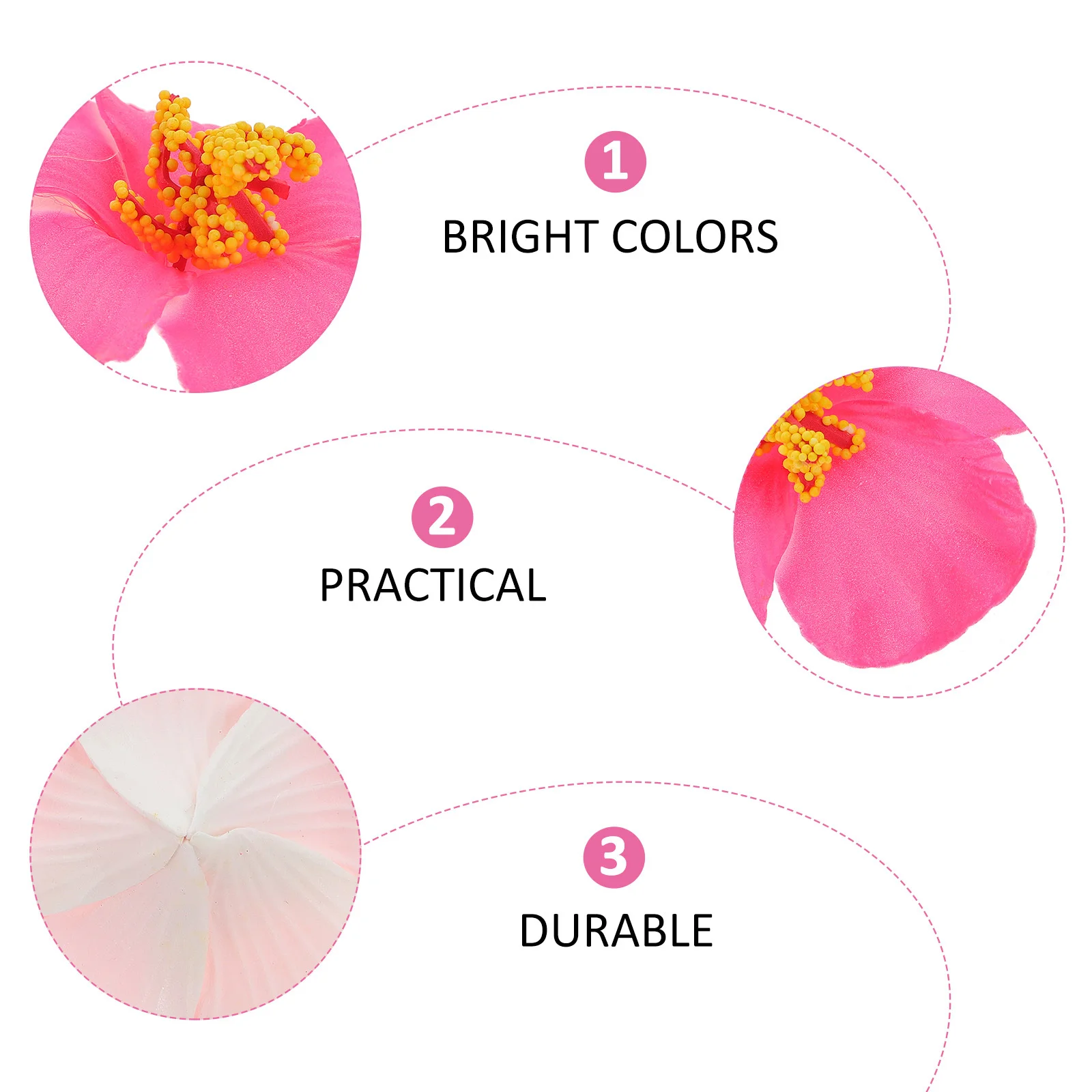 

10Pcs Faux Hibiscus Flowers Pink Artificial Floral Hawaiian Flower Heads Summer Party Decor DIY Photography Prop