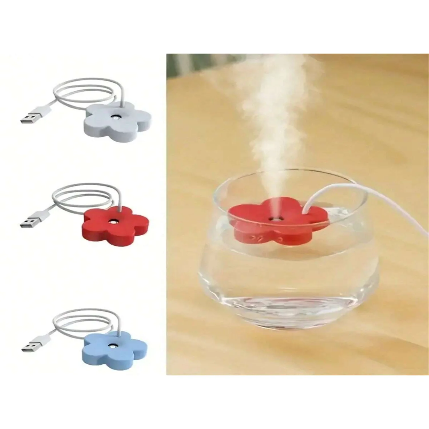 1pc Little Flower Humidifier Usb Mini Portable Silent Water Cup Office  Air Humidifier Water Mist Maker, Red Nano Steamer Facial