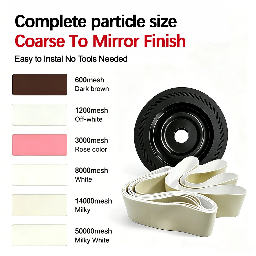 8inch Nova Wheel Abrasive Belt 600/1200/3000/8000/14000/50000 Lapidary Polishing Working Tools Accessories