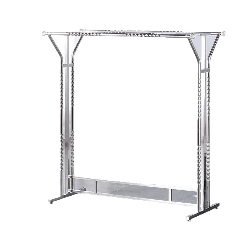 Stainless steel double row middle island thickened and heightened indoor double bar balcony mobile landing shopping mall