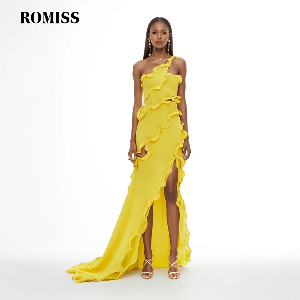 

ROMISS Solid Spliced Folds Slim Dresses For Women Diagonal Collar Sleeveless Backless High Waist Designer Dress Female New