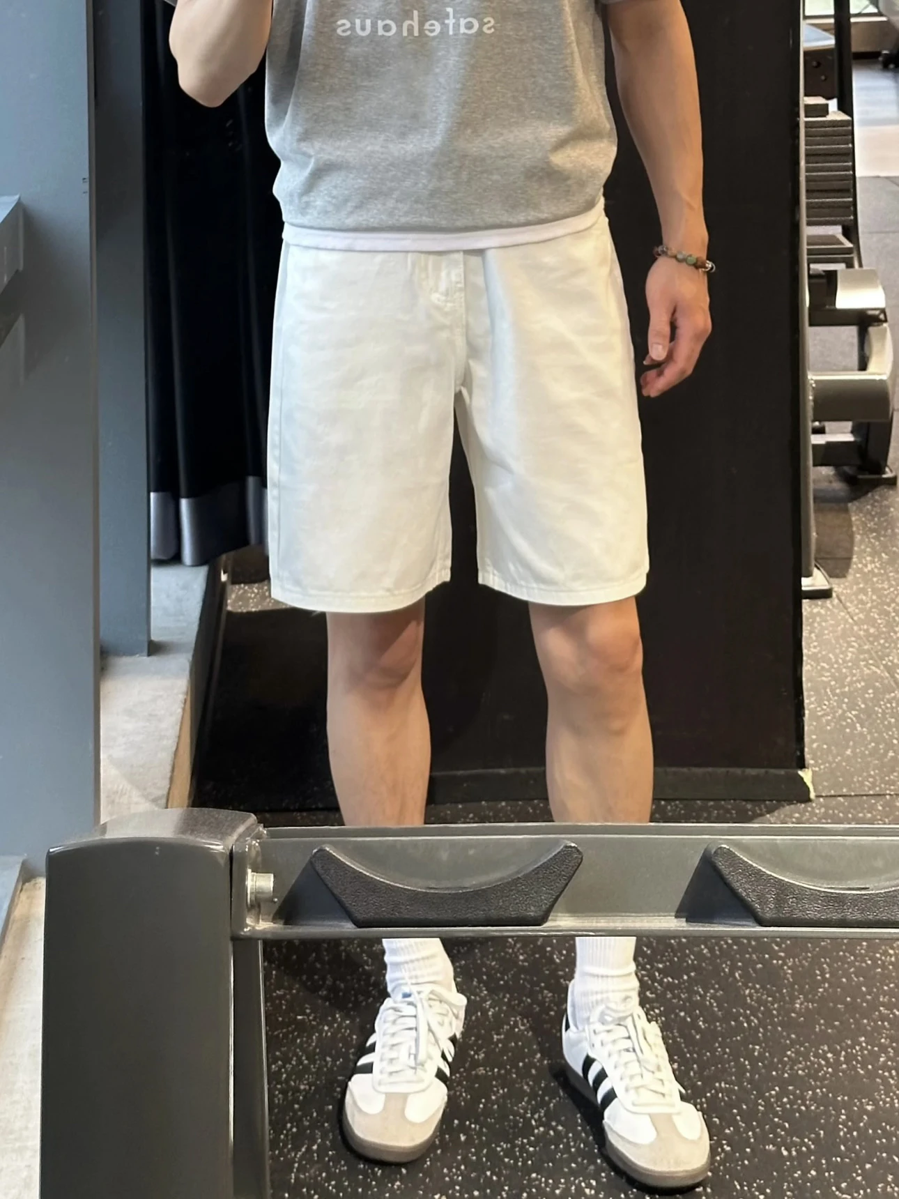 

American Retro Casual White Denim Five-Point Pants Men Women Summer CleanFit Slimming Straight ort orts Youth Faion