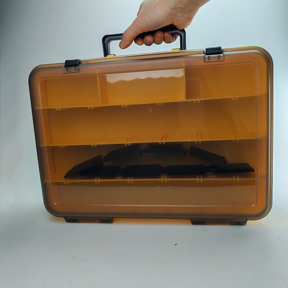 Luya Doppelschichtiger Angelkoffer, Große Kapazität Zubehörbox, Aufbewahrungsbox für Kunstköder und Werkzeugteile – Detail 4