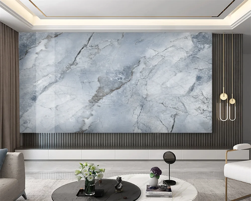 beibehang Customized wallpapers new blue modern minimalist marble TV hanging background papel de parede wallpaper