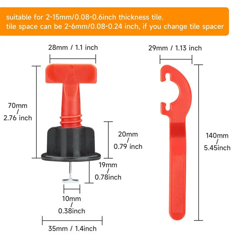 Imagem -05 - Sistema de Nivelamento de Telha Reutilizável Pino de Agulha Substituível Nivelador de Colocação de Telha de Assoalho de Parede Cunha Espaçador Ferramenta Alicate Localizador
