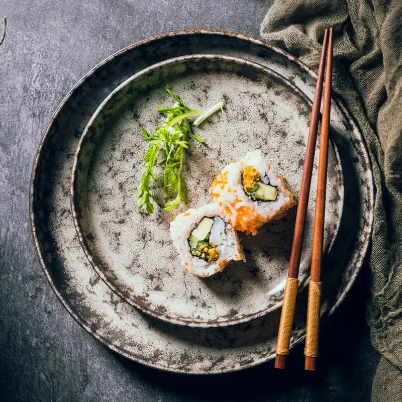 Prato de cerâmica estilo japonês, prato para café da manhã, bife, prato plano, prato raso, restaurante ocidental, louças