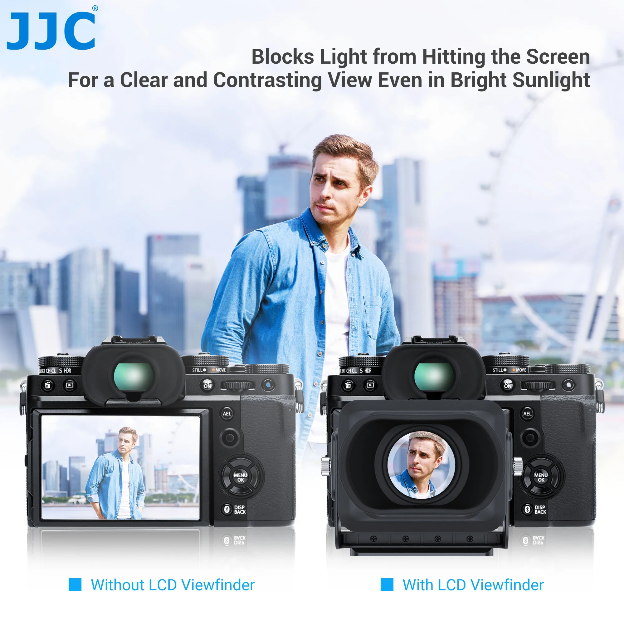 JJC LVF-PRO1 3X LCD-Sucherlupe mit Arca-Swiss Schnellwechselplatte für Nikon Z30, Sony ZV-1, RX100, Canon G7X 3,0"-Bildschirm – Detail 8