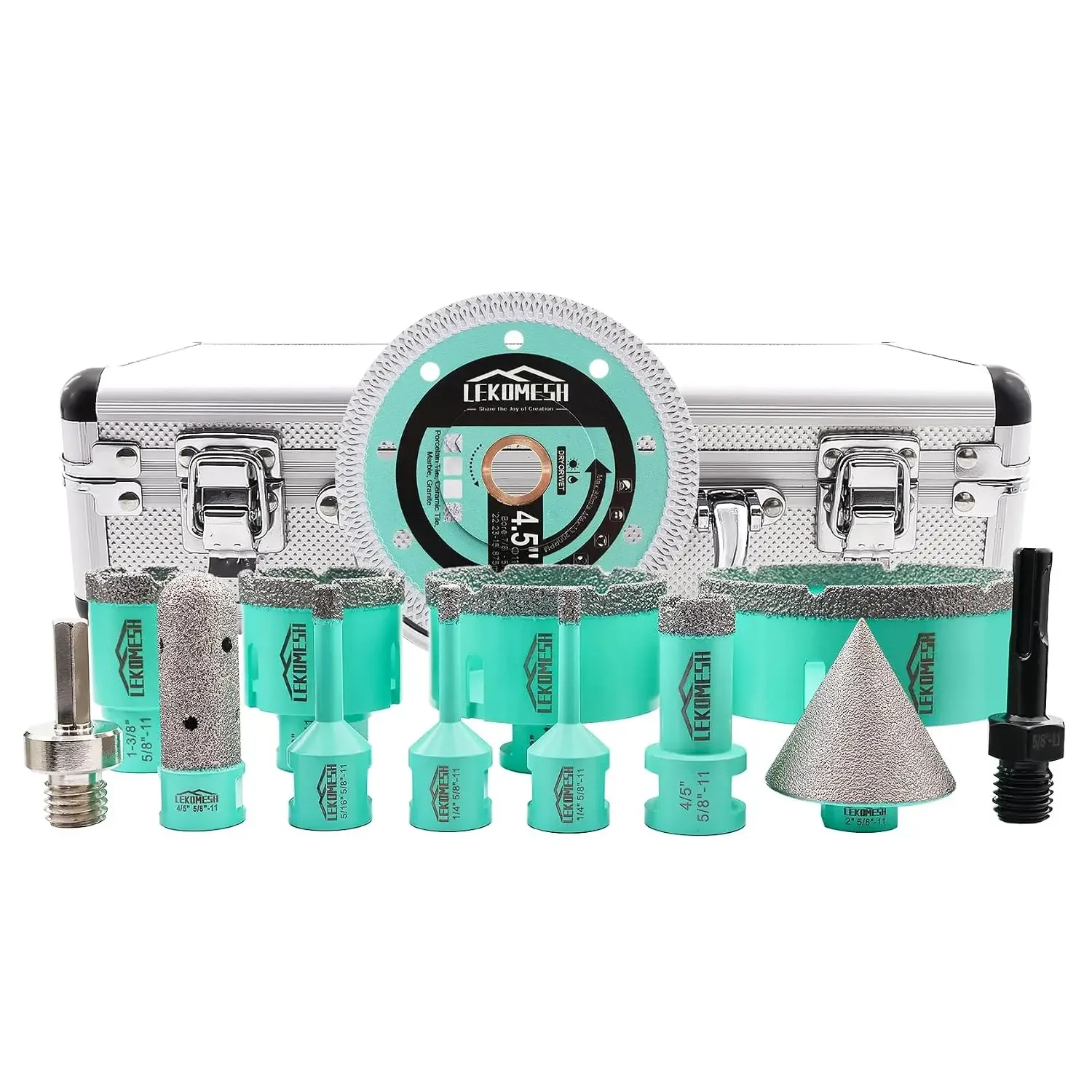 Diamond Hole Saw Kit - Tile Hole Saw Kit 6-100mm with Cutting Disc, 13PCs for Porcelain Tile, Ceramic, Granite, Marble, Stone