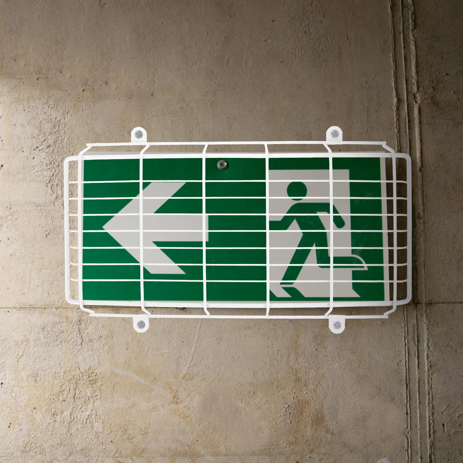 Emergency Exit Sign - 金属製非常灯保護カバー ステンレス製出口標識カバー 簡単設置 モダンデザイン 工場・オフィスの安全対策に