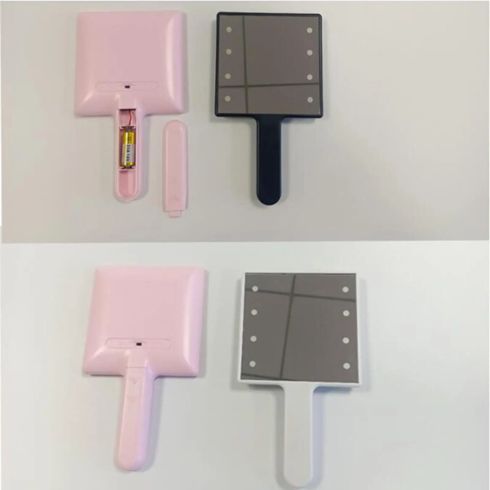 

Зеркало для макияжа со светодиодной подсветкой, портативное косметическое зеркало с ручкой, компактное зеркало для путешествий, для девушек и женщин