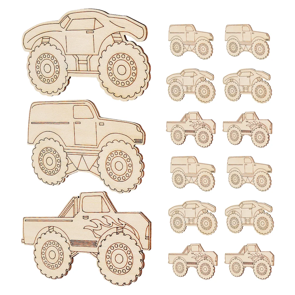 

20pcs Wooden Truck Decorations Paintable Car Cutout Crafts Unfinished Tags Hanging Signs Safe Material Kids Creativity