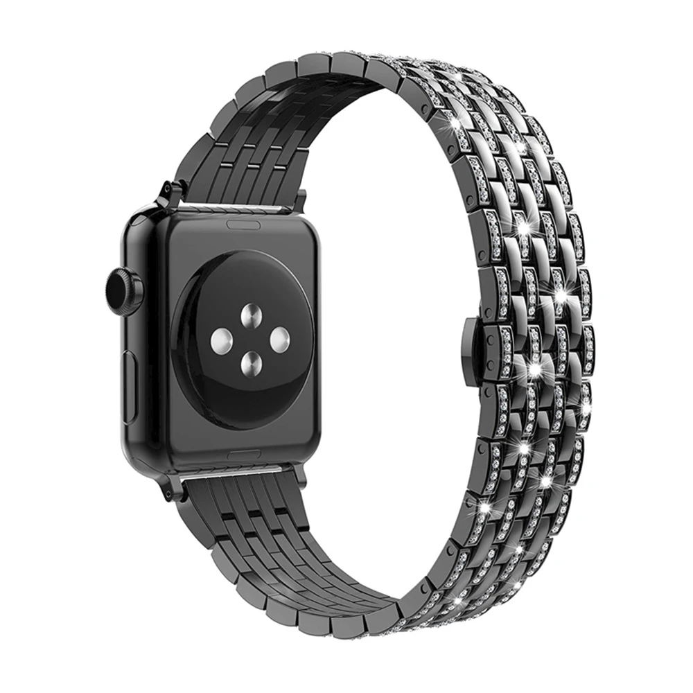 Luxury Metal Strap for Apple Watch Ultra 49mm Seven Beads Diamond Wristband for iWatch Series 76543SE 45mm 41mm 44 40mm 42 38mm