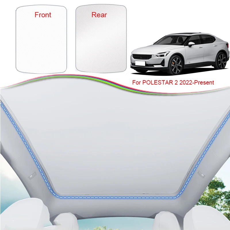 Car Upgrade Ice Cloth Buckle Sun Shades Glass Roof Sunshade For POLESTAR 2 2022-2025 Heat Insulation Sunroof Skylight UV Accesso