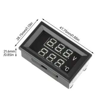 DC4-28V -40~120℃ 數位電壓表溫度計,0.28吋LED顯示屏,附1米NTC 10K溫度探頭,適用於汽車、摩托車,5V/12V/24V 12 最佳銷售 12V顯示屏 - №12