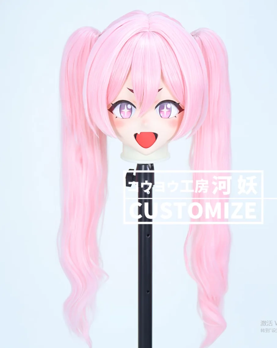 

C-4139 Customize Full Head Resin Cartoon Cosplay Japanese Character Anime Role Play Crossdress Kigurumi Mask With Back Shell