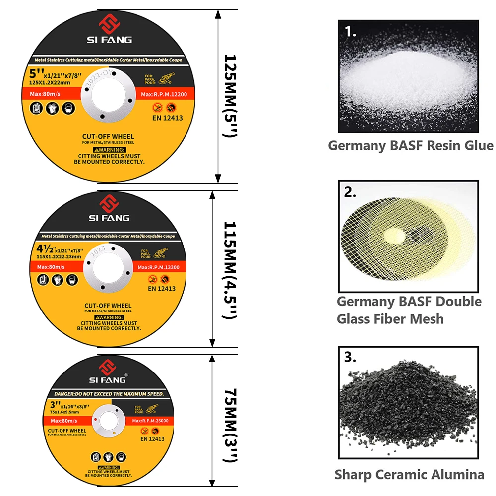 Metall Trennscheibe Trennscheibe 3/4.5/5 zoll für Winkel Grinder Harz Disc 125mm Scheibe Schleifen Klinge Cutter für Eisen