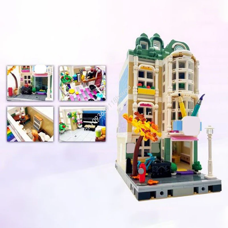 1819 قطعة MOC Emmas نموذج المدرسة الفنية اللبنات وحدات الإبداعية لتقوم بها بنفسك ألعاب الطوب عيد الميلاد هدايا عيد الميلاد