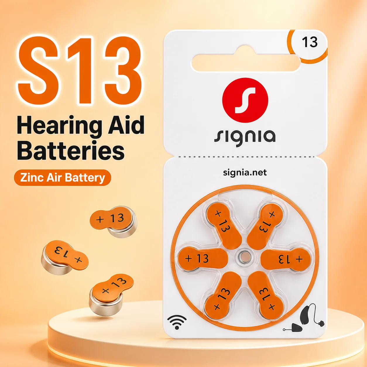 Zinc Air Hearing Aid Battery A13 PR48 P13 13A 1.45V Replacement Cell For Hearing Aids 6-60PCS Battery Pack