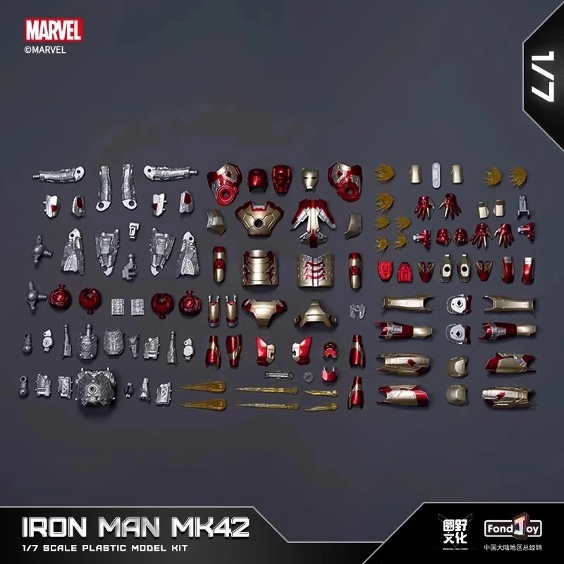 26CM Fondjoy Original Iron Man 1/7 MK42 MK43 1/12 MK1 MK2 MK3 MK4 MK5 MK6 Assembled Tony Stark Action Figure Collect Toy Gift