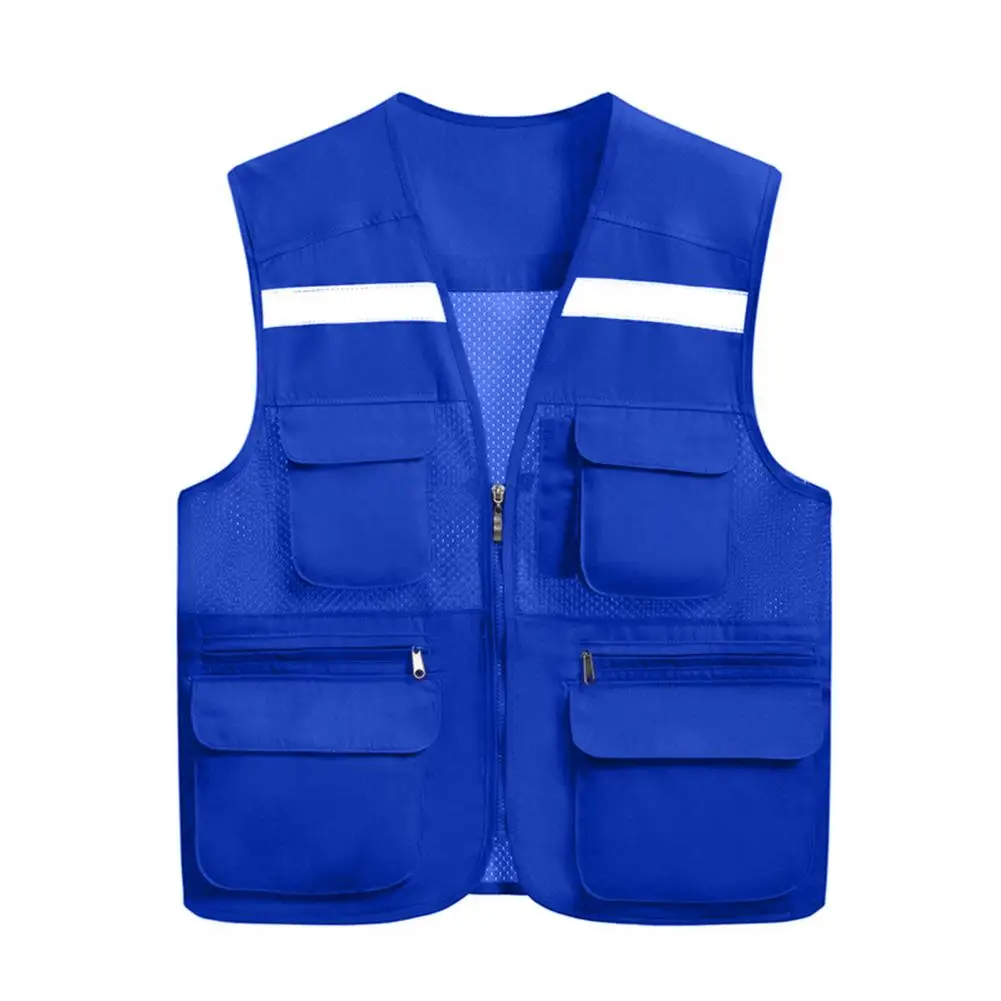 Stylish Soft Outdoor Photographer Fishing Reflective Vest Jacket Mesh Stitching Wear-resistant Vest Coat Camping Clothing