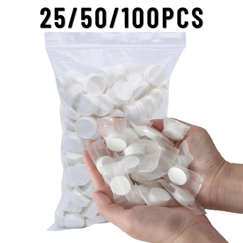 Serviette compressée de poulet pour démaquillage de voyage, mini-serviette absorbante, douce, portable, lavage du visage, 25 pièces, 50 pièces, 100 pièces