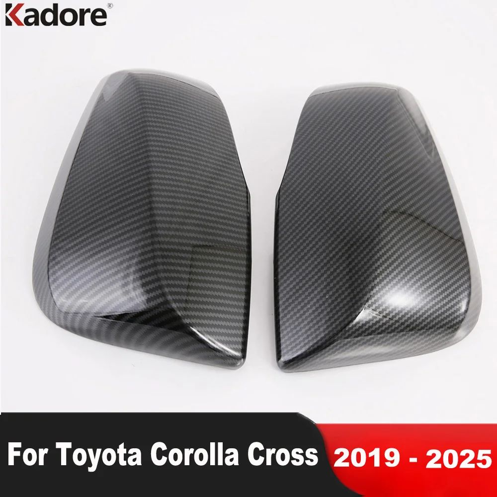 For Toyota Corolla Cross 2019-2022 2023 2024 2025 Carbon Fiber Car Rearview Mirror Cover Trim Side Wing Mirrors Cap Accessories