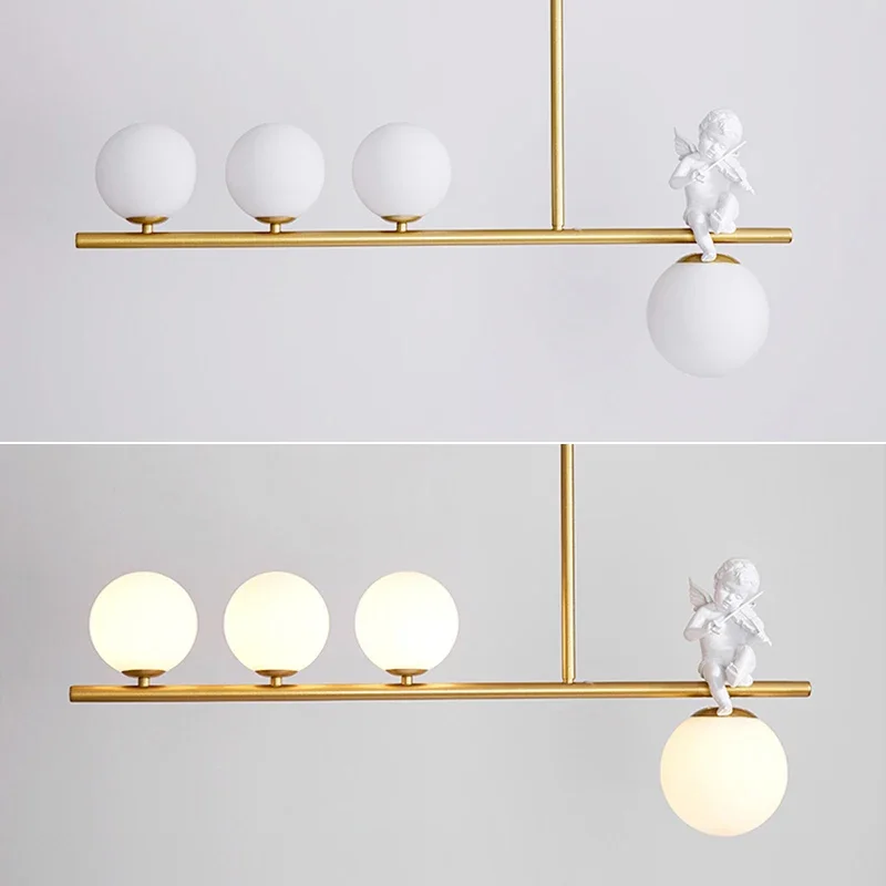 Moderno minimalista angolo sfera di vetro Led lampadario lampade a sospensione soggiorno sala da pranzo salone Bar personalità apparecchi di illuminazione lampada