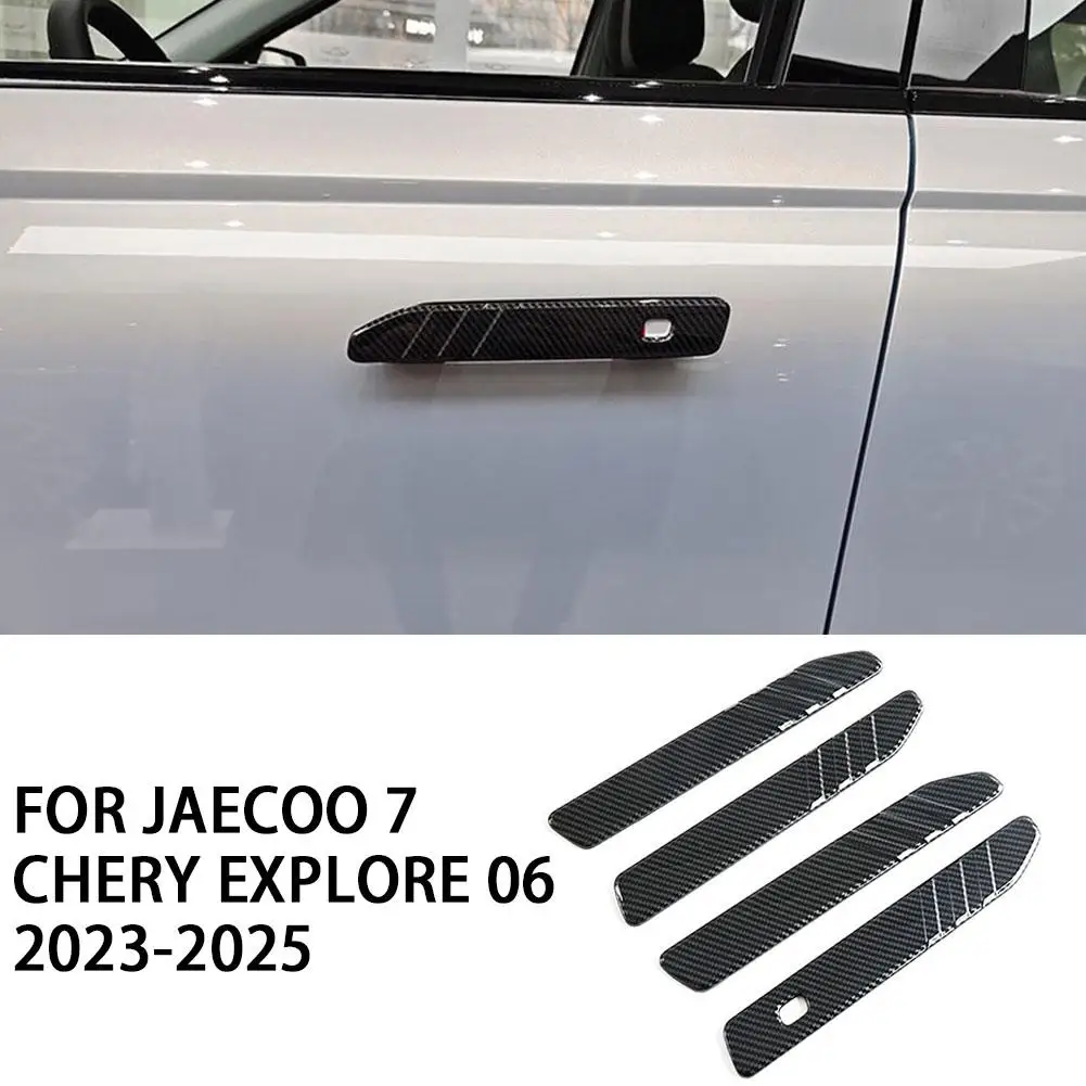 

Защитные наклейки на дверные ручки автомобиля, чехол из углеродного волокна для Jaecoo J7 PHEV J7, аксессуары 2025 2023 2024, центральный E7O7