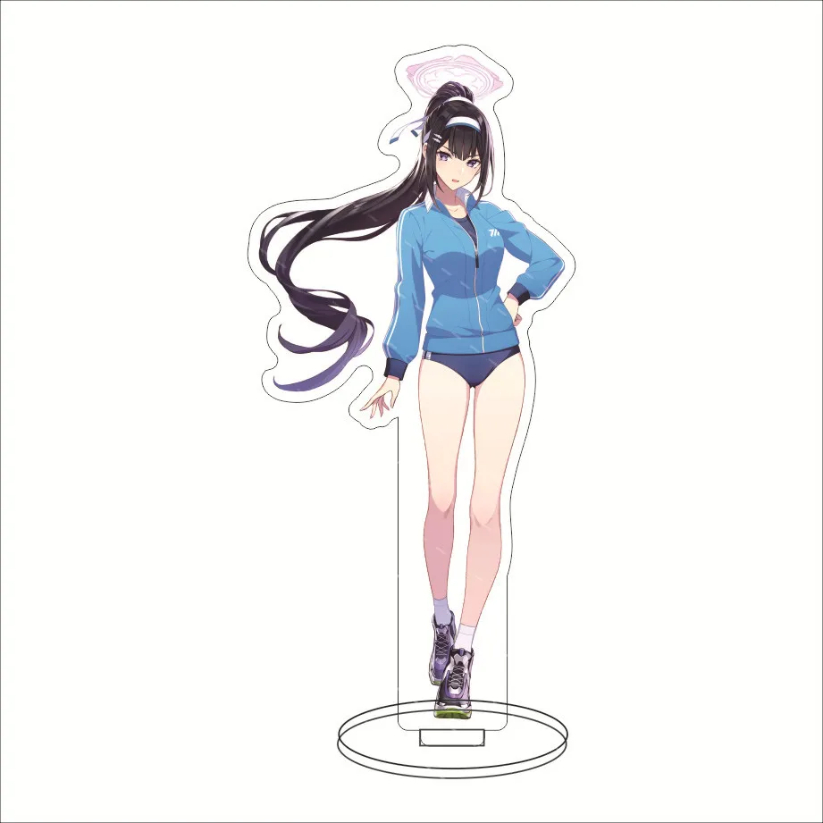 Mainan figur aksi berdiri akrilik Anime populer biru arsip PVC Laser dudukan meja mainan Model hadiah gantungan kunci 15CM