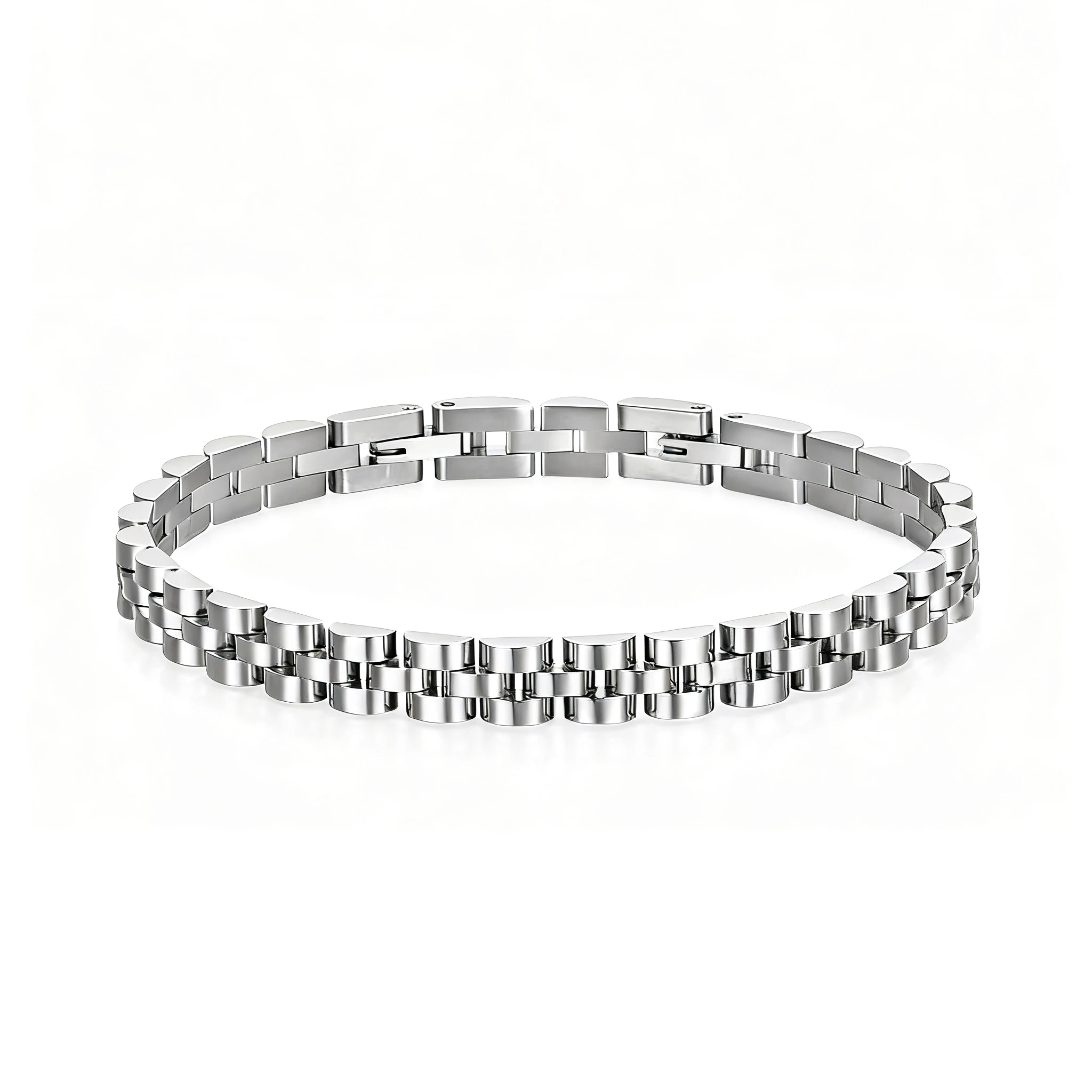 

Браслет Runda мужской из нержавеющей стали, модная цепочка с простым дизайном, регулируемый размер 21 см, роскошный брендовый