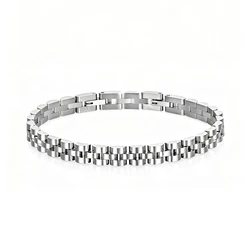 Runda Men's Stainless Steel Bracelet Link Chain Adjustable Size Simple Fashion Luxury Brand